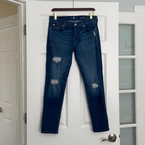 7 For All Mankind Josefina Skinny Boyfriend Jeans - Picture 1 of 11